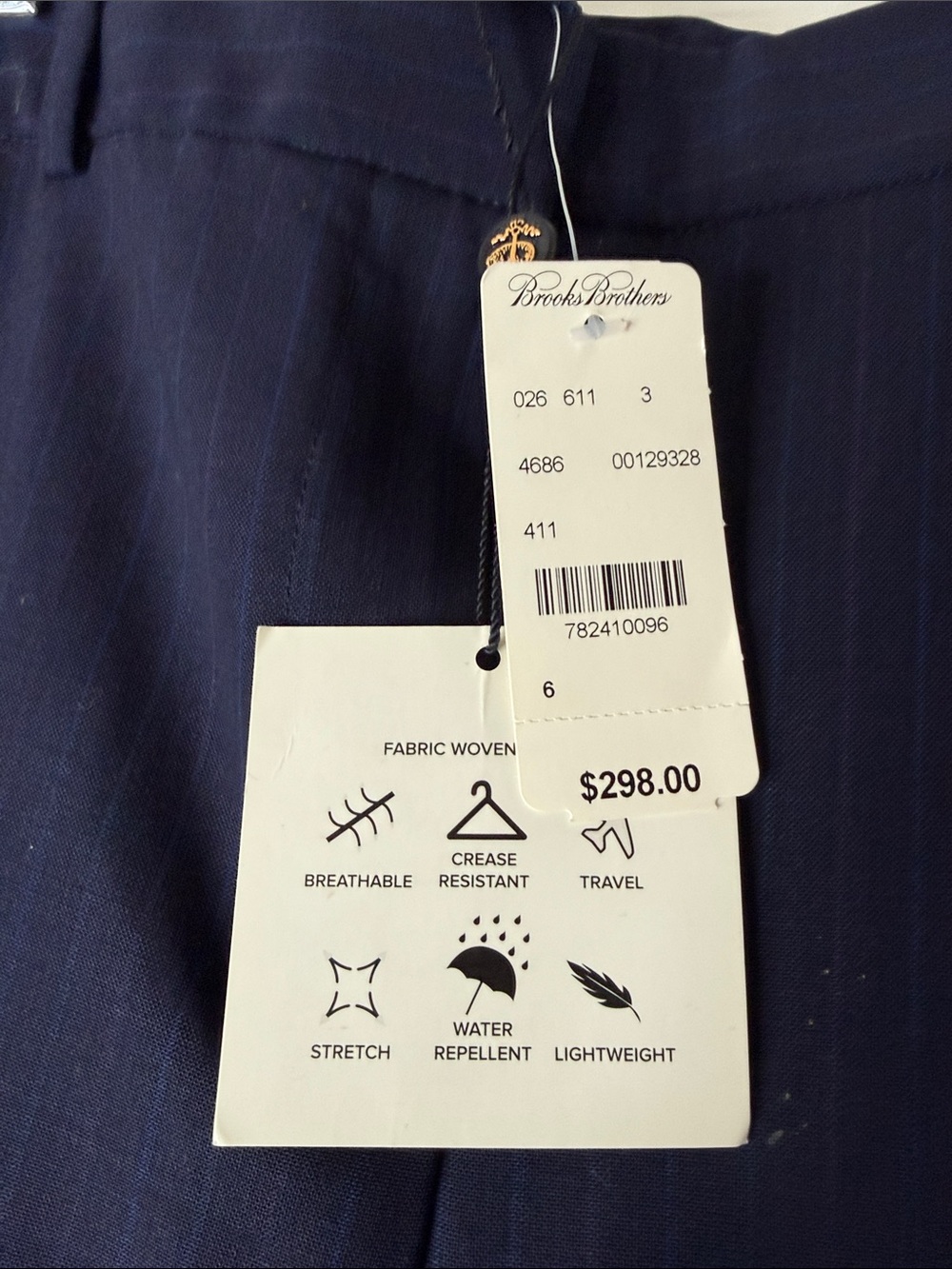 Brooks Brothers Navy Pinstripe Dress Pants - Picture 2 of 4
